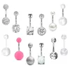 Set of 12 Pack Acrylic Navel Rings Kit CZ Belly Button Rings Piercing Jewel Gifts for Men and Women