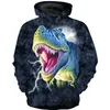 Moletom para meninos Dinossauro Moletom Com Capuz Cool Fashion Crianças Outono 3D Impresso 3D Menina Animal Pulôver Sweatshirts 220110