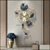 Настенные часы домашний декор сад скандинавский роскошный лист гинкго из кованого железа эль -магазин наклейка