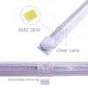 25PCS T8 LED Shop Light Fixture 4Ft 72W Tube Clear Lens Cover V Shaped Integrated Bulb Lamp Cooler Door Plug and Play