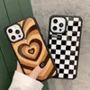 Fashion Classic Grid Polka Dot Phone Case For iPhone 11 12 Pro Max XS X XR 7 8 Plus SE 2020 Cute Coffee Love Heart Back Cover AA220308