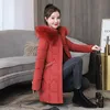 Swredmi зимняя куртка женщины новая мода большой меховой воротник зимние пальто с капюшоном длинная хлопок мягкая одежда дамы плюс размер 4xL 201217