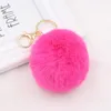 22 couleurs 8 cm boule de fourrure de lapin porte-clés pendentifs en peluche voiture porte-clés accessoires sac à main porte-clés pendentif porte-clés anneaux