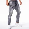 Jeans pour hommes pantalons pour hommes pantalons décontractés pantalons de survêtement survêtement fermeture éclair poches à cordon de serrage Fitness entraînement course maigre