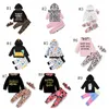 Baby Peuter Kleding Set Cartoon Dinosaurus Kinderen Meisje Hooded Tops Broek 2 Stks Sets Pocket Bloem Meisjes Outfit Baby Boutique Kleding DW6183