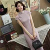 Traditionele Chinese trouwjurken voor vrouwen Oosterse elegante klassieke slanke cheongsam katoen linnen lange qipao dame banket LJ200827