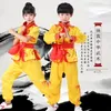 Nuova cultura cinese tradizionale Abbigliamento scenico Costume della mascotte Taglia per bambini Vestito Wushu Kung FuTai Chi Uniforme Prestazioni di arti marziali Clot7555556