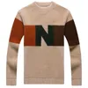 New Autumn and Winter Korean Sweater Men's Color-blocking Pullover Long-sleeved Fashion Urban Round Neck Men's Sweater