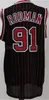 Homens Basquete Scottie Pippen Jersey Dennis Rodman Uniforme Calça Curta Costurada Fora de Casa Vermelho Preto Branco Bege Alta Qualidade