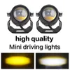 2Pieces New high power spotlight small driving light hi/lo LED headlight white yellow led laser gun light Motorcycle Motorbike Scooter Headlamp