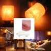 Exquisite Cylinder Natural Rock Salt Himalaya Salt Lamp Air Purifier with Wood Base Amber Night Lights