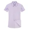 Haute qualité à manches courtes robe pour hommes chemise à carreaux décontractée mâle coupe régulière bleu violet 4XL 5XL 6XL 7XL 8XL chemises de taille plus LJ200925
