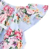 WEIXINBUY Baby Girls Floral Rompers Set Flare Sleeve Jumpsuit With Headband 0-3Y 201028