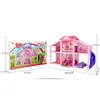 Diy Family Doll House Poppen accessoires speelgoed met miniatuur meubels garage auto diy poppen huis speelgoed voor kinderen geschenken lj201126