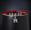 Bracelet à cordes rouges porte-bonheur, réglable à la main, bleu turc, breloque mauvais œil, pour femmes et hommes, bijoux d'amitié, cadeaux de fête, vente en gros