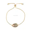 18K Gold Diamond shell Cross bracelet zircon Pull Adjustable women bracelets Charm fashion jewelry will and sandy gift