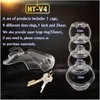 2021 new design 100 resin htv4 male device with 4 penis rings virginity lock cock cage penis sleeve sex toys for men5545188