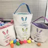 DHL Shipping Paasei-opbergmand Canvas Bunny Ear Emmer Creatieve paascadeautas met konijnenstaartdecoratie 8 stijlen