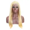 Blonde kant voorkant menselijk haar pruiken recht gekleurd menselijk haar pruiken voor zwarte vrouwen inch Pre pluked lace front pruik vol