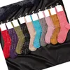 Nouveauté paillettes lettre chaussettes femmes fille lettre chaussettes avec étiquette de timbre mode bonneterie entière de haute qualité 2756659