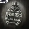 Camisolas masculinas de lã grossa outono inverno de inverno quente homens de malha encapuçado ponto aberto manga longa zíper masculino cashmere combina casacos