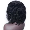 Kısa Bob İnsan Saçlı Peruklar Brezilya Doğal Dalga Dantel Ön Peruklar Önceden Bebek Saçları