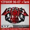 Hot Red Blk Body Body Kit для Yamaha YZF600R ThunderCat YZF 600R 600 R 1996-2007 Кузов 86NO.180 YZF-600R 96 97 98 99 00 01 YZF600-R 02 03 04 05 06 07 Органа церкви + крышка бака