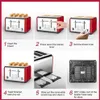 ABD Hissili 4 Dilim Tost Ekmek Makineleri 6 Gölge Ayarları ile Prime Retro Simbeli Tost Makineleri, 4 Ekstra Geniş Yuva, Defrost / Bağel / İptal Fonksiyonu, Çıkarılabilir A25