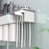 BAISPOホームバスルームアクセサリー練り歯磨きスクイーザーディスペンサー収納ラックLJ201204を持つ磁気吸着歯ブラシホルダー