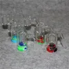 Rökning 45 90 graders glasaska med 14mm manlig bubbler Quartz Banger Ashcatcher Bong Silikonbehållare för DAB Rig Bongs