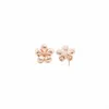Classique Fleurs Boucles D'oreilles Or Blanc Rose Trois Couleurs Convient Contracté 5 Pétale Style Oreille Ongles pour Femmes