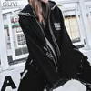 Hip Hop Windbreaker Hole Hooded Long Trench Jackor Coats Män Raw Edge Cloak Capes Gothic Punk Steampunk Print Denim Overcoat 201119