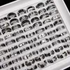 50 sztuk / partia Vintage Styl Retro Pierścionki ze stali nierdzewnej dla mężczyzn i kobiet Moda Okrągłe Pierścienie Pierścienie Prezenty Akcesoria Hurtownie