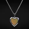 Heart locket necklace Temperature sensing Color Changing stainless steel chain women necklaces fashion jewelry will and sandy gift