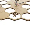 Snijd houtklok Honingbij op Honing Kam Hexagon Natuurhorloge Wandklok Geometrische Keuken Art Decor H1230