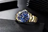 PAGANI Design Full Gold Blue Ceramic Bezel Watch Dive Watches Automatic Mechanical Movement Men Stainless Steel Waterproof Wristwatches