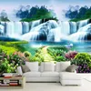 Пользовательские 3d настенные росписи классические природа пейзажи водопады фото обои гостиная телевизор диван фона стены покрытия 3d домашний декор