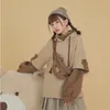 ハラジュク美的ベアアニメパーカー女性韓国カワイイクルネック長袖特大のストリートウェアkpop y2k冬服