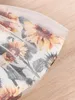 Baby Floral Print Mesh Overlay Fake Button Cami Dress Hon