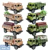 EMT TK2 afstandsbediening 4 kanalen off-road militaire vrachtwagen speelgoed, transporter heldere LED-verlichting afneembare schuur, kerstkind jongen cadeau, USEU