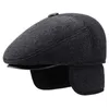 Xdanqinx estilo de inverno Novo chapéu de lã de lã grossa boinas quentes com suffos de ouvido Macho de osso do papai Chapéus de inverno para homens para homens y200110