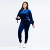 Chándal para mujer Sweatsuit Top y pantalones largos 2 pieza Set de mujer Juego de algodón Casual deportes Mujeres Suda trajes Trajes más tamaño
