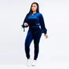 Kvinnor Tracksuits Sweatsuit Top och Long Pants 2 Piece Woman Set Female Cotton Casual Sport Women Sweat Suit Outfits Plus Size