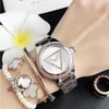 Quartz Forist Watches for Women Girl Triangle Crystal Style Steel Steel Band Watch 24266B