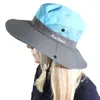 Secchio impermeabile Estate Uomo Donna Sole Pesca Boonie Protezione UV Tesa larga Bob Trekking Outdoor Coda di cavallo Cappello Panama Y200714