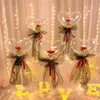 パーティーの装飾LED BOBOバルーンフラッシュライトハート形のバラの花球透明な風船の結婚式のバレンタインデーギフトGWF14