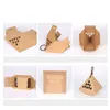 Hollow Out Kraft Paper Boxes with Handle Rope Rhombus Shape Food Candy Packaging Boxes Cookies Tea Gift Box EEF3549