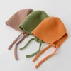 Beanie/Totenkopfkappen Einfache reine Farbe Kinderohrschutz Wollstrickmütze für Herbst und Winter warme gestrickte Babyfischer1