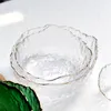 Eisberg-Glasschale im japanischen Stil mit Glod-Rand, transparent, für Salat, Obst, Suppe, Dessert, Snacks, Lebensmittel, Rührschüssel, Tee, Spülung, groß, 201214
