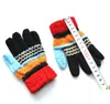 14cm Thick fleece children winter gloves coloful knit fleece mittens infants baby jacquard knitted gloves boys girls warmer skiing glove